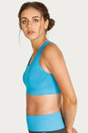 West Vogue Non Padded Sports Bra - Blue N Grey — thumbnail 2
