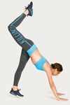 West Vogue Non Padded Sports Bra - Blue N Grey — thumbnail 4