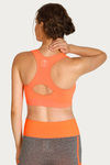 West Vogue Non Padded Seamless Sports Bra - Orange N Grey — thumbnail 3