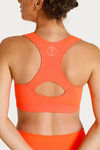 West Vogue Non Padded Seamless Sports Bra - Orange N Grey — thumbnail 5
