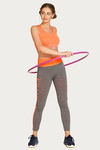 West Vogue Techfluence Legging - Grey N Orange — thumbnail 4