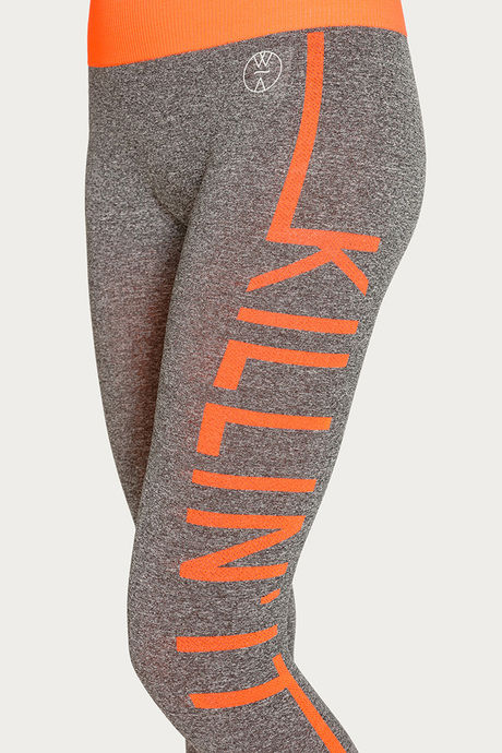 West Vogue Techfluence Legging - Grey N Orange — image 5