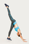 West Vogue Techfluence Legging - Grey N Blue — thumbnail 1