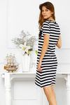 Zivame After Hours Sailor Striped Short Nighty- White Navy — thumbnail 4