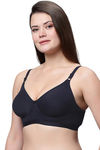 Eden Double Layered Non-Wired Full Coverage T-Shirt Bra - Navyblue — thumbnail 3
