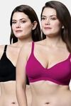 Eden Double Layered Non-Wired Full Coverage T-Shirt Bra (Pack of 2) - Multicolor — thumbnail 1