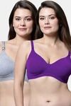 Eden Double Layered Non-Wired Full Coverage T-Shirt Bra (Pack of 2) - Multicolor — thumbnail 1