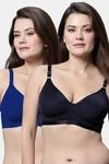 Eden Double Layered Non-Wired Full Coverage T-Shirt Bra (Pack of 2) - Multicolor — thumbnail 1