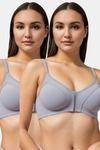 Eden Double Layered Non-Wired Full Coverage T-Shirt Bra (Pack of 2) - Multicolor — thumbnail 1