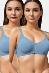 Eden Double Layered Non-Wired Full Coverage T-Shirt Bra (Pack of 2) - Multicolor — thumbnail 1