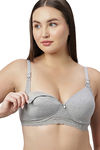 Eden Padded Non-Wired Full Coverage Maternity / Nursing Bra - Grey — thumbnail 4