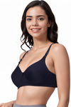 Eden Padded Non-Wired Full Coverage T-Shirt Bra - Navyblue — thumbnail 3