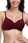 Eden Padded Non-Wired Full Coverage T-Shirt Bra (Pack of 2) - MaroonSkin — thumbnail 4