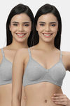 Eden Padded  Non-Wired Full Coverage T-Shirt Bra (Pack of 2) - GreyGrey — thumbnail 1