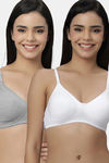 Eden Padded  Non-Wired Full Coverage T-Shirt Bra (Pack of 2) - GreyWhite — thumbnail 1