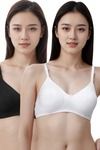 Eden Padded  Non-Wired Full Coverage T-Shirt Bra (Pack of 2) - BlackWhite — thumbnail 1