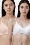 Eden Padded  Non-Wired Full Coverage T-Shirt Bra (Pack of 2) - PeachWhite — thumbnail 1