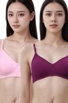 Eden Padded  Non-Wired Full Coverage T-Shirt Bra (Pack of 2) - PinkWine — thumbnail 1