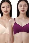 Eden Padded  Non-Wired Full Coverage T-Shirt Bra (Pack of 2) - SkinWine — thumbnail 1