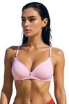 Eden Double Layered Non-Wired 3/4th Coverage T-Shirt Bra - Pink — thumbnail 1