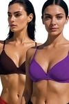 Eden Double Layered Non-Wired 3/4th Coverage T-Shirt Bra (Pack of 2) - Multicolor — thumbnail 1