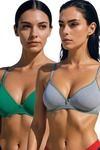 Eden Double Layered Non-Wired 3/4th Coverage T-Shirt Bra (Pack of 2) - Multicolor — thumbnail 1