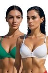 Eden Double Layered Non-Wired 3/4th Coverage T-Shirt Bra (Pack of 2) - Multicolor — thumbnail 1
