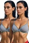 Eden Double Layered Non-Wired 3/4th Coverage T-Shirt Bra (Pack of 2) - Multicolor — thumbnail 1