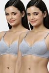 Eden Double Layered Non-Wired Full Coverage T-Shirt Bra (Pack of 2) - Multicolor — thumbnail 1