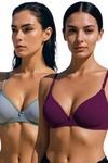 Eden Double Layered Non-Wired 3/4th Coverage T-Shirt Bra (Pack of 2) - Multicolor — thumbnail 1