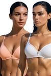 Eden Double Layered Non-Wired 3/4th Coverage T-Shirt Bra (Pack of 2) - Multicolor — thumbnail 1