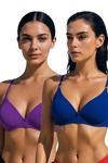 Eden Double Layered Non-Wired 3/4th Coverage T-Shirt Bra (Pack of 2) - Multicolor — thumbnail 1