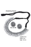 Yellow Chimes German Silver Oxidised Traditional Threaded Choker Jewellery Set — thumbnail 4