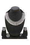 Yellow Chimes German Silver Oxidised Traditional Threaded Choker Jewellery Set — thumbnail 6