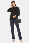 Unmade Easy Movement High Rise Straight Fit Pants - Navy — thumbnail 4