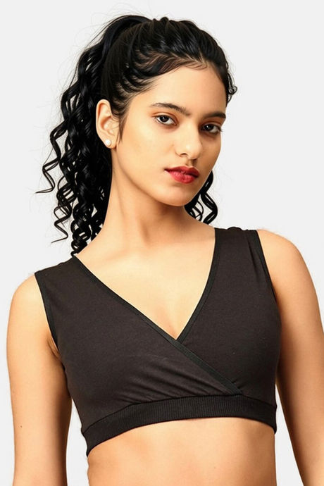 The Mom Store Non Wired Full Coverage Maternity Nursing Sleep Bra - Black — image 5