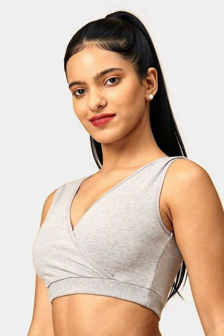 The Mom Store Non Wired Full Coverage Maternity Nursing Sleep Bra - Grey — image 4