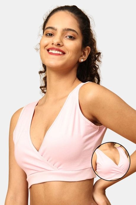 The Mom Store Non Wired Full Coverage Maternity Nursing Sleep Bra - Pink Buy The Mom Store Non Wired Full Coverage Maternity Nursing Sleep Bra - Pink