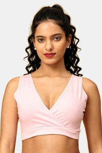 The Mom Store Non Wired Full Coverage Maternity Nursing Sleep Bra - Pink — thumbnail 4