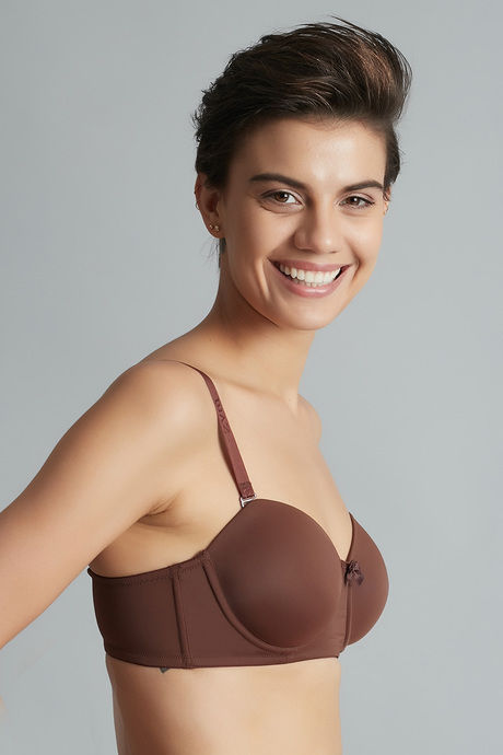 Zivame Padded Wired 3/4th Coverage Strapless Bra-Brown — image 2