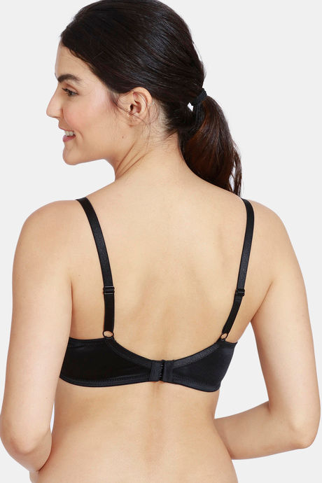 Zivame Soft n Sheen Padded Wired 3/4th Coverage T-Shirt Bra - Black — image 2