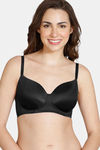 Zivame Soft n Sheen Padded Non Wired 3/4th Coverage T-Shirt Bra - Black — thumbnail 3