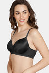 Zivame Soft n Sheen Padded Non Wired 3/4th Coverage T-Shirt Bra - Black — thumbnail 5