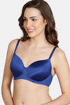 Zivame Soft n Sheen Padded Non Wired 3/4Th Coverage T-Shirt Bra - Blue — thumbnail 1