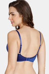 Zivame Soft n Sheen Padded Non Wired 3/4Th Coverage T-Shirt Bra - Blue — thumbnail 3