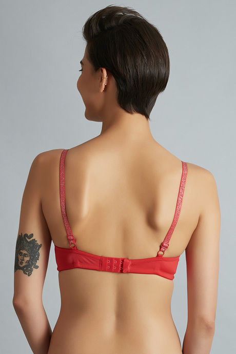 Zivame Glitter Straps Padded Non Wired 3/4th Coverage T-Shirt Bra-Amaranth Red — image 2
