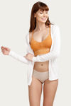 Zivame Made To Layer Double Layered Non Wired Medium Coverage Bralette -Orange Ochre — thumbnail 4