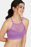 Zivame Made To Layer Double Layered Non Wired Full Coverage Bralette -Dewberry Wine — thumbnail 3