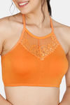 Zivame Made To Layer Double Layered Non Wired Medium Coverage Bralette -Orange Ochre — thumbnail 4