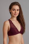 Zivame Double Layered Non Wired 3/4th Coverage Bralette -Burgundy — thumbnail 1